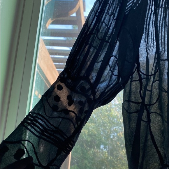 Ulla Johnson Alba Silk Polka Dot Sheer Blouse - Picture 14 of 16